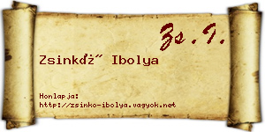 Zsinkó Ibolya névjegykártya